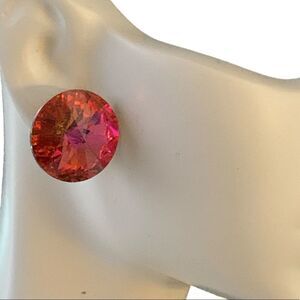 Swarovski watermelon rivoli stud earrings 18mm pierced brilliant colors
